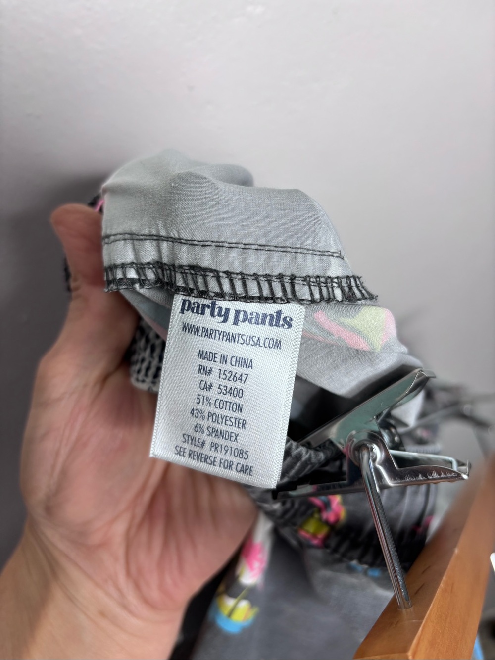 Party Pants Printed Swim Trunks Dinosaur Palm Springs Gray Vintage Wash Size L - Picture 7 of 7